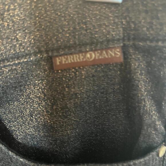 Gianfranco Ferre Women's Metallic Bronze Denim Jeans Straight Leg Mid Rise Sz 28 - Picture 3 of 4